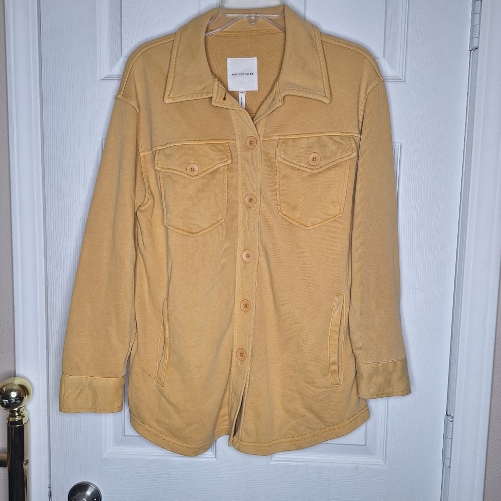 Avec Les Filles SHACKET shirt Mustard Yellow Women's Size XS